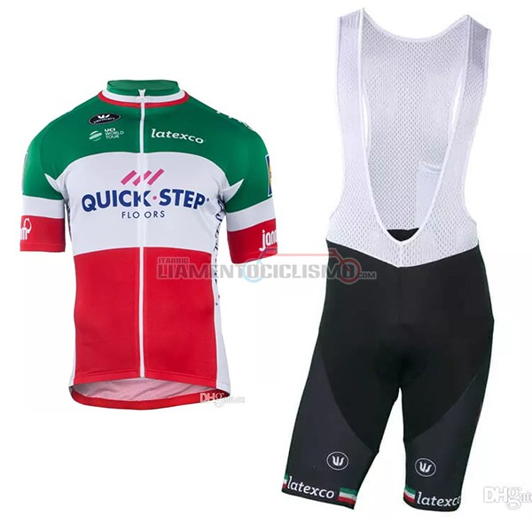 2018 2019 Abbigliamento Ciclismo Quick Step Floors Campione Italia Manica Corta 2018